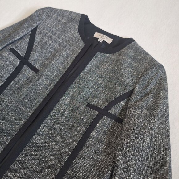 💙 Kasper Metallic Thread Blazer Size 10 Office Formal Contemporary - Picture 6 of 8